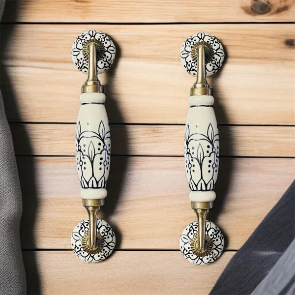 Maison_Belle_Ceramic_Door_Handle_Gold_Antique_Finish_(Size_-_8.5_INCH)_-_Hole_to_Hole_6.5_INCH_-_Pack_of_1_Handle_(18._Size_8.5_INCH_Hand_Painted)