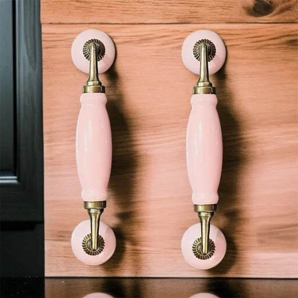 Maison_Belle_Ceramic_Door_Handle_Gold_Antique_Finish_(Size_-_8.5_INCH)_-_Hole_to_Hole_6.5_INCH_-_Pack_of_1_Handle_(24._Size_8.5_INCH_Pink)