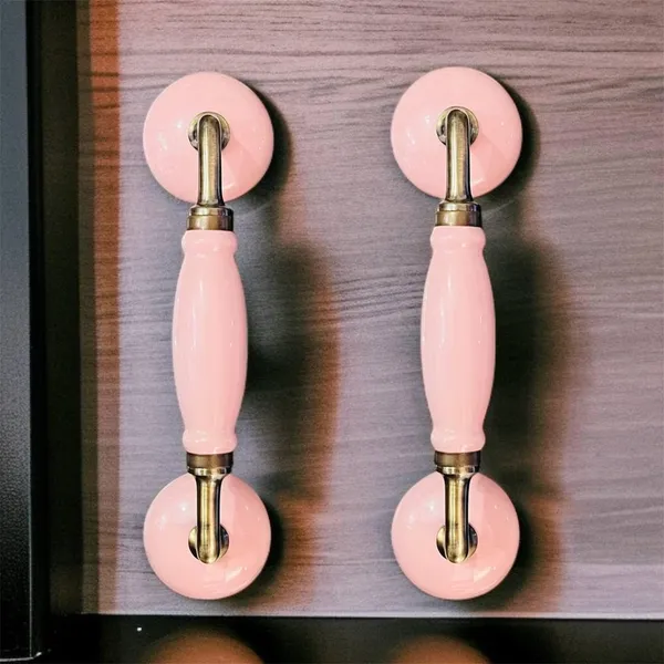 Maison_Belle_Ceramic_Door_Handle_Gold_Antique_Finish_(Size_-_8.6_INCH)_-_Hole_to_Hole_6.5_INCH_-_Pack_of_1_Handle_(Pink)