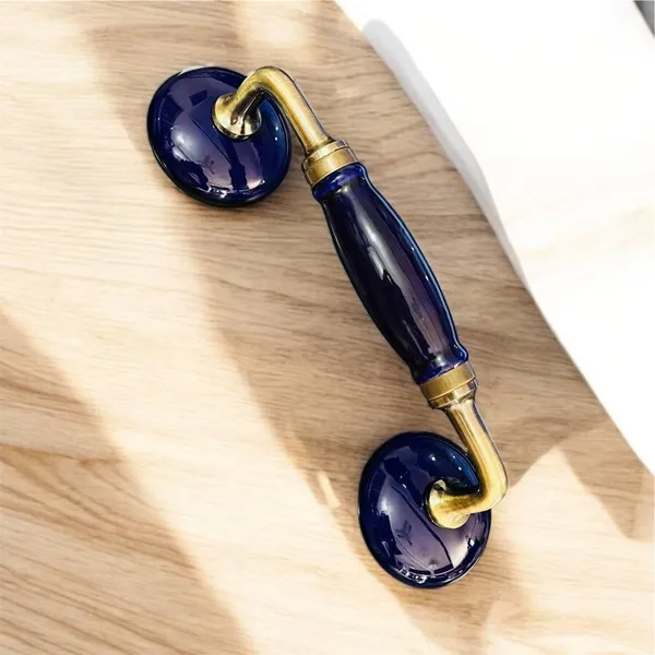 Maison_Belle_Ceramic_Door_Handle_Gold_Antique_Finish_(Size_-_8.6_INCH)_-_Hole_to_Hole_6.5_INCH_-_Pack_of_1_Handle_(Blue)