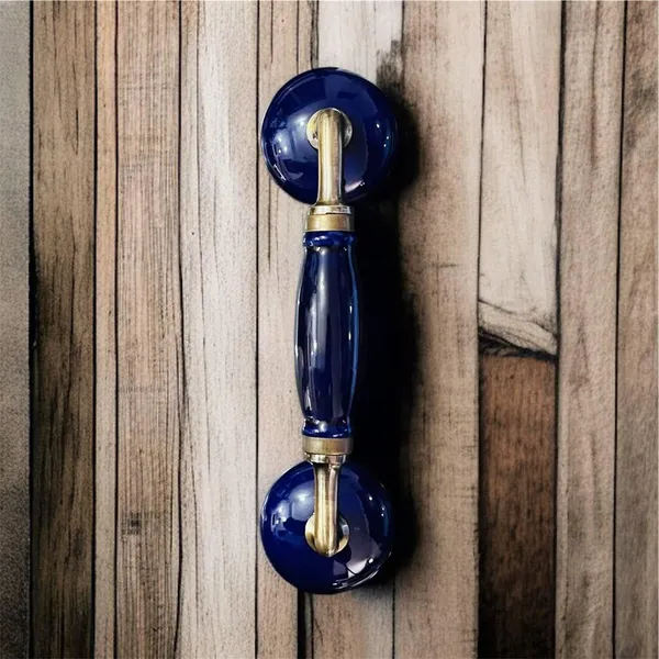 Maison_Belle_Ceramic_Door_Handle_Gold_Antique_Finish_(Size_-_8.6_INCH)_-_Hole_to_Hole_6.5_INCH_-_Pack_of_1_Handle_(Blue)