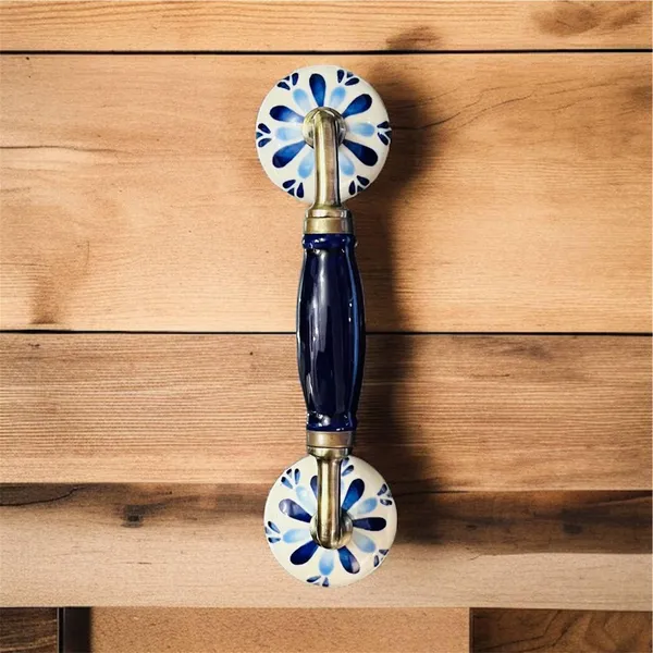 Maison_Belle_Ceramic_Door_Handle_Gold_Antique_Finish_(Size_-_8.6_INCH)_-_Hole_to_Hole_6.5_INCH_-_Pack_of_1_Handle_(Blue_Hand_Painting_1)