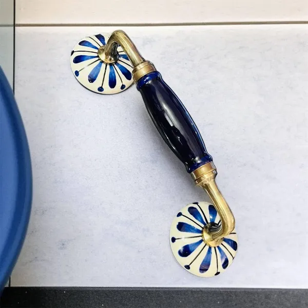 Maison_Belle_Ceramic_Door_Handle_Gold_Antique_Finish_(Size_-_8.6_INCH)_-_Hole_to_Hole_6.5_INCH_-_Pack_of_1_Handle_(Blue_Hand_Painting_2)