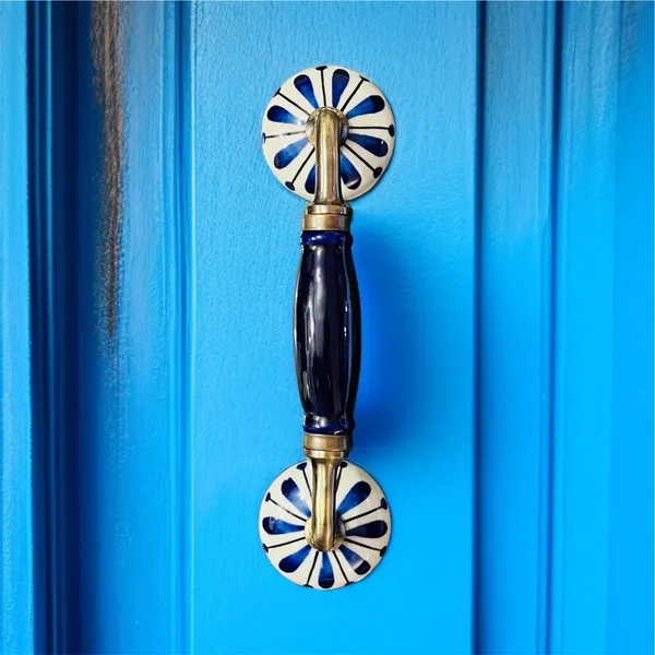 Maison_Belle_Ceramic_Door_Handle_Gold_Antique_Finish_(Size_-_8.6_INCH)_-_Hole_to_Hole_6.5_INCH_-_Pack_of_1_Handle_(Blue_Hand_Painting_2)