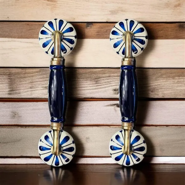 Maison_Belle_Ceramic_Door_Handle_Gold_Antique_Finish_(Size_-_8.6_INCH)_-_Hole_to_Hole_6.5_INCH_-_Pack_of_1_Handle_(Blue_Hand_Painting_2)