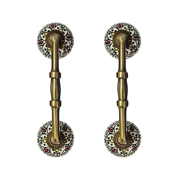 Maison_Belle_Ceramic_Door_Handle_Gold_Antique_Finish_-_(Size_6_Inch,_Hand_Painting)_-_Hole_to_Hole_4_INCH_(Pack_of_1_Handle)