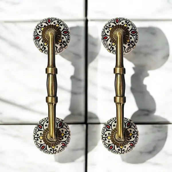 Maison_Belle_Ceramic_Door_Handle_Gold_Antique_Finish_-_(Size_6_Inch,_Hand_Painting)_-_Hole_to_Hole_4_INCH_(Pack_of_1_Handle)