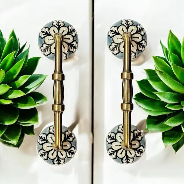 Maison_Belle_Ceramic_Door_Handle_Gold_Antique_Finish_-_(Size_6_Inch,_Hand_Painting)_-_Hole_to_Hole_4_INCH_(Pack_of_1_Handle)