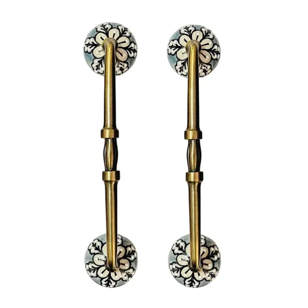 Maison_Belle_Ceramic_Door_Handle_Gold_Antique_Finish_-_(Size_8_Inch,_Hand_Painting)_-_Hole_to_Hole_6_INCH_(Pack_of_1_Handle)