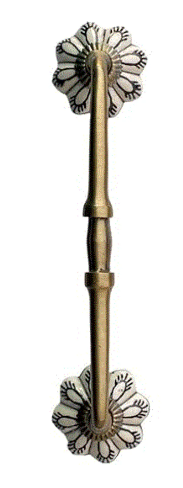 PACK_OF_1_-_CERAMIC_DOOR_HANDLE_SIZE_-_8_INCH_-_GOLD_ANTIQUE_FINISH_-_HOLE_TO_HOLE_6_INCH_