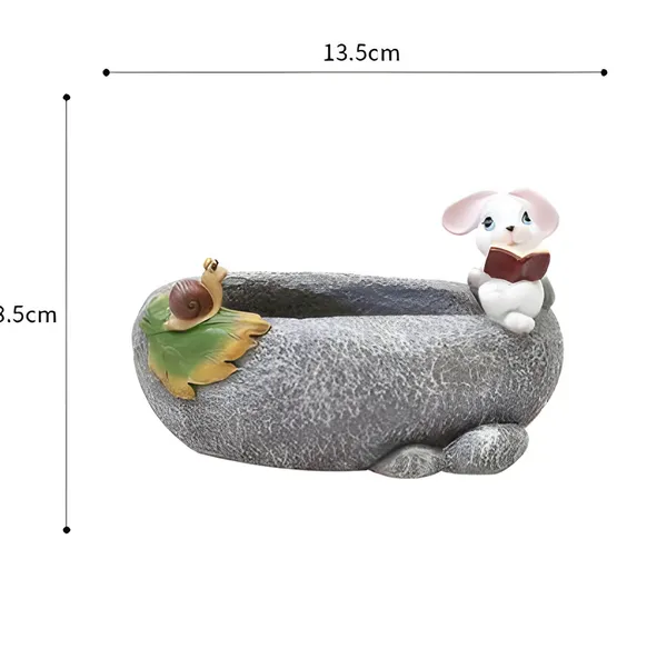 Cute_Rabbit_Reading_Book_Resin_Succulent_Pot_For_Home_&_Decoration