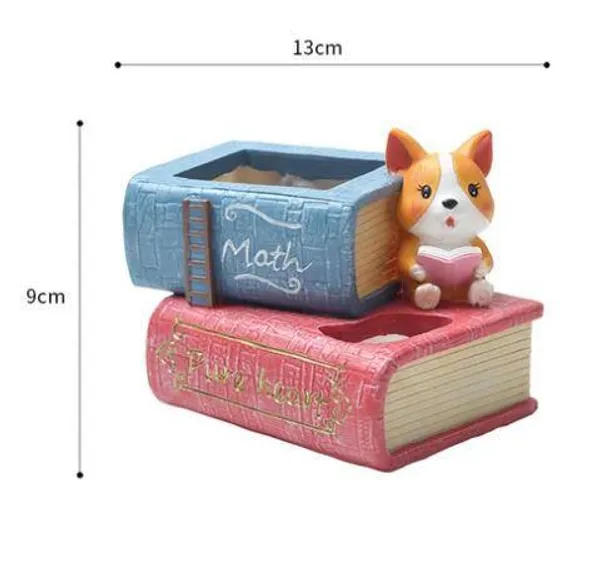 Cute_Corgi_Dog_Reading_Book_Resin_Succulent_Pot_For_Home_&_Decoration_(13_*_9_Cm)