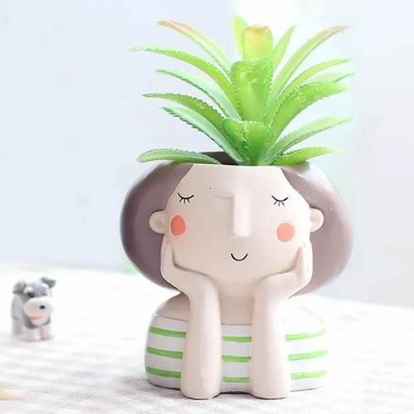 Day_Dreaming_Girl_Resin_Succulent_Pot_For_Home_&_Decoration