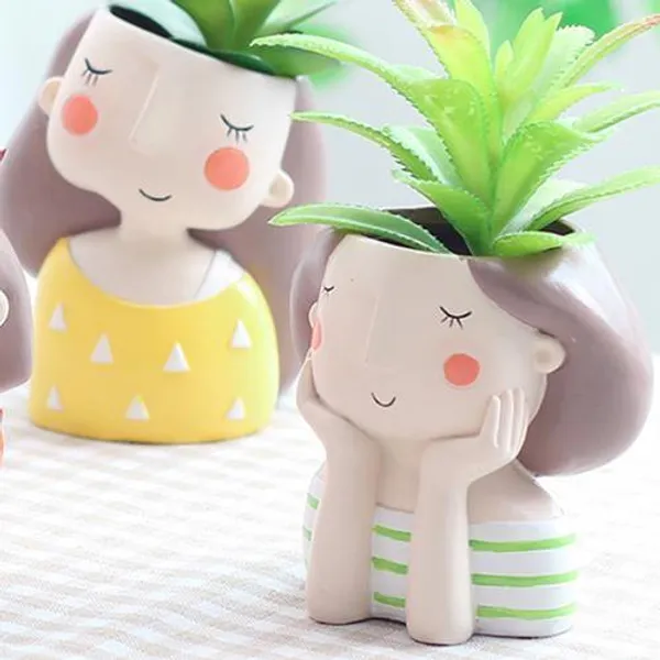 Day_Dreaming_Girl_Resin_Succulent_Pot_For_Home_&_Decoration