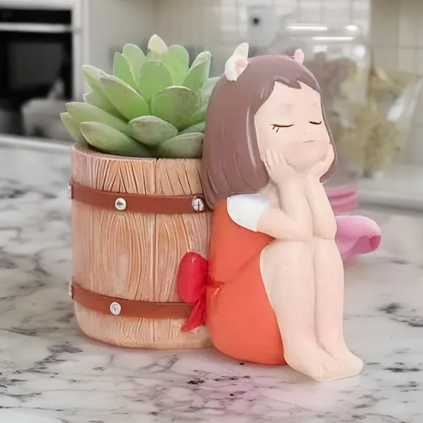 Gloomy_Girl_With_Back_Bucket_Resin_Succulent_Pot_For_Home_&_Decoration