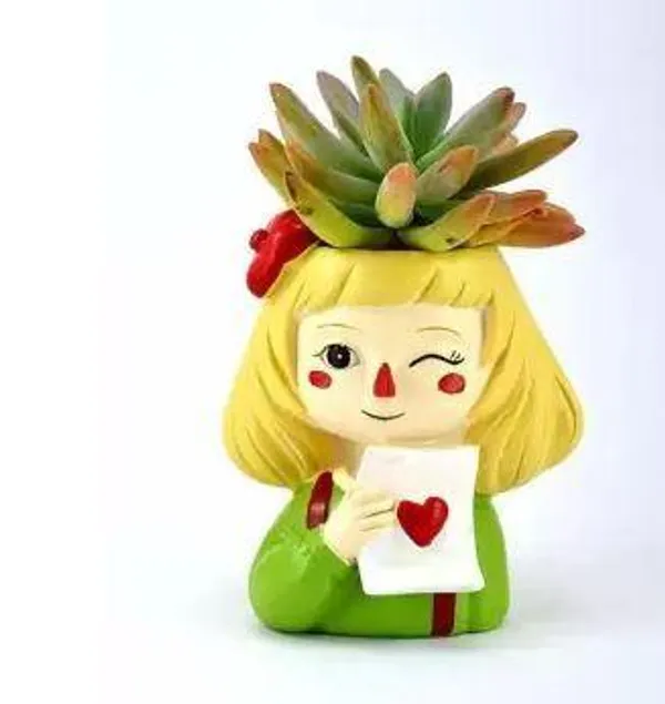 Winking_Heart_Girl_Resin_Succulent_Pot_For_Home_&_Decoration