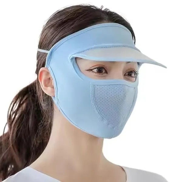 Multicolor_Women'S_Polyester_Sun_Cap_With_Face_Cover_Scarf_Mask_Breathable_Sun_Protection_Hat_&_Visor_For_Outdoor_Cycling_Fishing_And_Bike