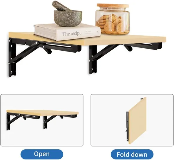 12inch_Folding_Shelf_Bracket_with_Screws_Heavy_Duty_Metal_Collapsible_Triangle_Shelf_Bracket,_DIY_Wall_Mounted_Folding_Table_Hinge_Space_Saving_Folding_Brackets_-_Black