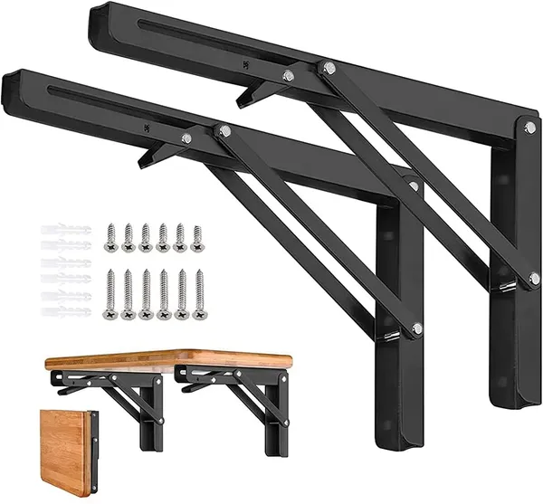 12inch_Folding_Shelf_Bracket_with_Screws_Heavy_Duty_Metal_Collapsible_Triangle_Shelf_Bracket,_DIY_Wall_Mounted_Folding_Table_Hinge_Space_Saving_Folding_Brackets_-_Black