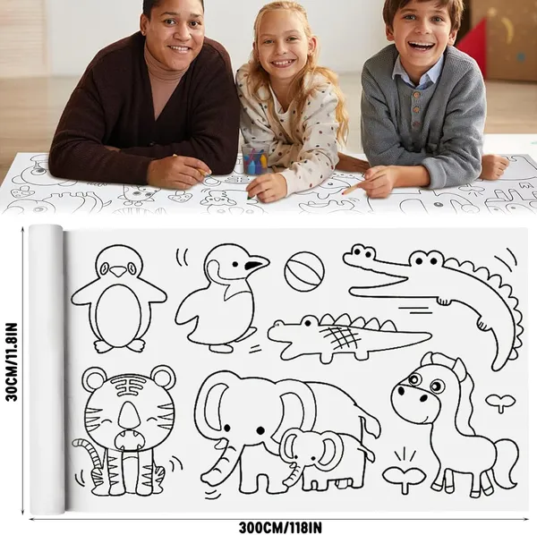 Children's_Drawing_Roll,_Coloring_Paper_Roll_for_Kids,_30_*_300_Cms_DIY_Painting_Drawing_Paper_Roll,_Kids_Art_Roll,_Early_Educational_Toys_for_Kids(Mix-Design_Animal_World)