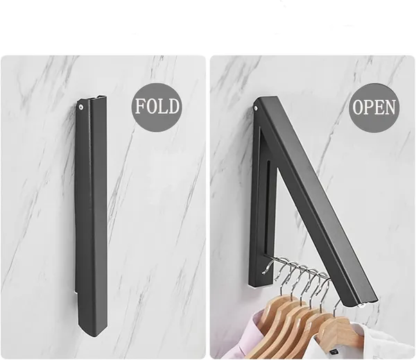Foldable_Clothing_Rack_with_Rod,_Wall-Mounted_Retractable_Clothes_Hanger_for_Laundry_Dryer_Room,_Hanging_Drying_Rod,_Small_Collapsible_Folding_Garment_Racks_|_(Black_or_Cream)
