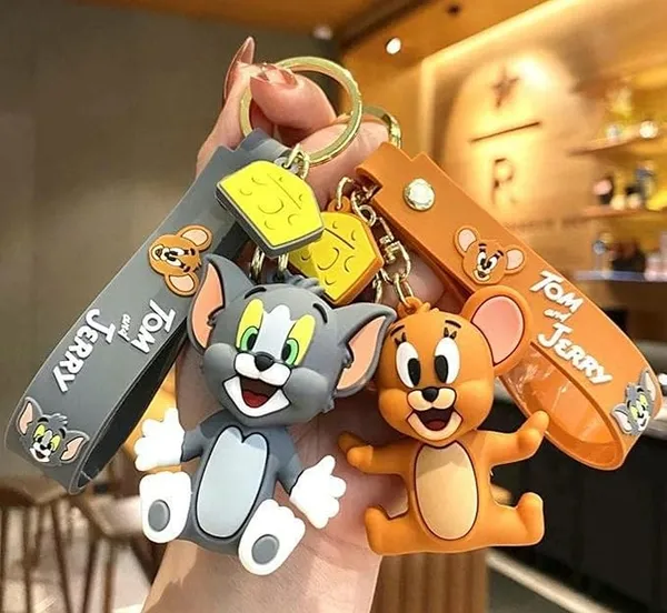 Tom_and_Jerry_Cute_Cartoon_Keychain_for_Girls_Boys_-_Keyring_for_Bags,_Backpacks,_Purse_Handbag_or_Car_Keys_–_Funny_Keychain_Wristlet_for_Kids