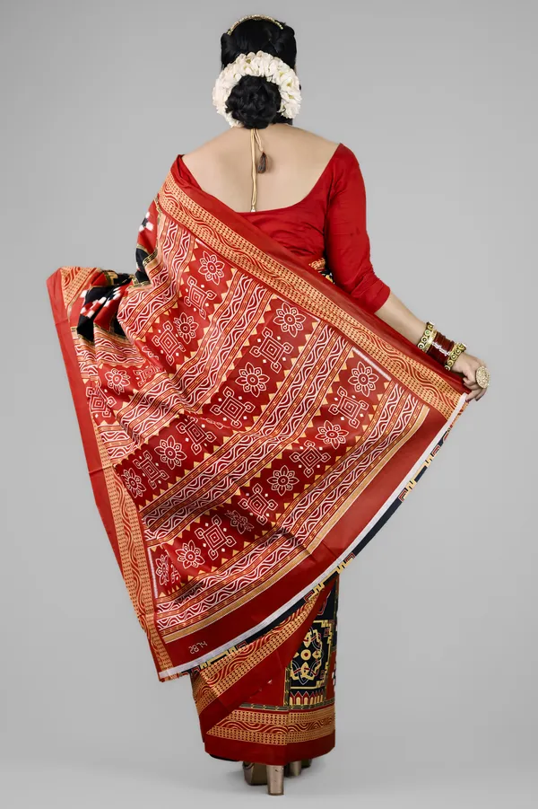 Black__Bharat_Printed_Sambalpuri_Pure_Cotton_Saree_For_Women