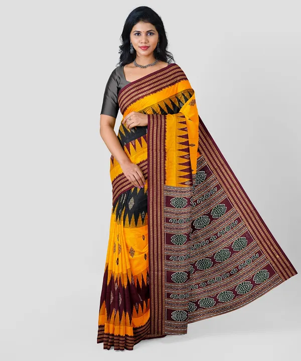 Black__Bharat_Printed_Sambalpuri_Pure_Cotton_Saree_For_Women