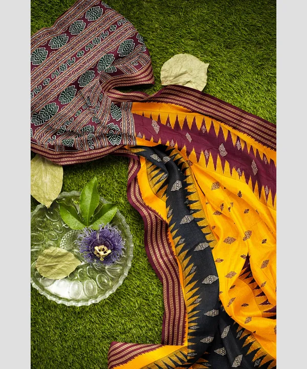 Black__Bharat_Printed_Sambalpuri_Pure_Cotton_Saree_For_Women