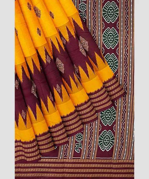 Black__Bharat_Printed_Sambalpuri_Pure_Cotton_Saree_For_Women