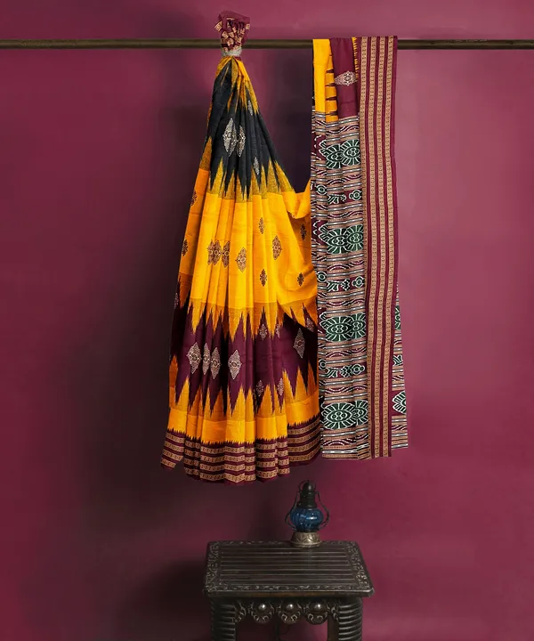 Black__Bharat_Printed_Sambalpuri_Pure_Cotton_Saree_For_Women