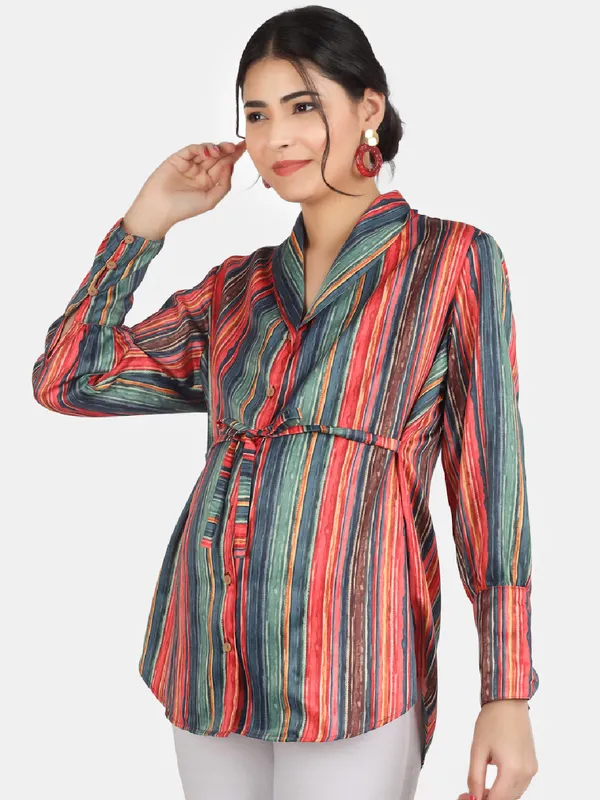 Maaze_-_Stripe_Print_Shawl_Collar_Maternity_Shirt