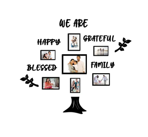 Black_Family_Tree_Photo_Frame_Set_Of_7_Individual_Wall_Collage_Photo_Frame_With_Mdf_Plaque_-_2_Leaf,1_Trunk_And_Text_Cut_Out_For_Living_Room,_Decorative_|_Customizable