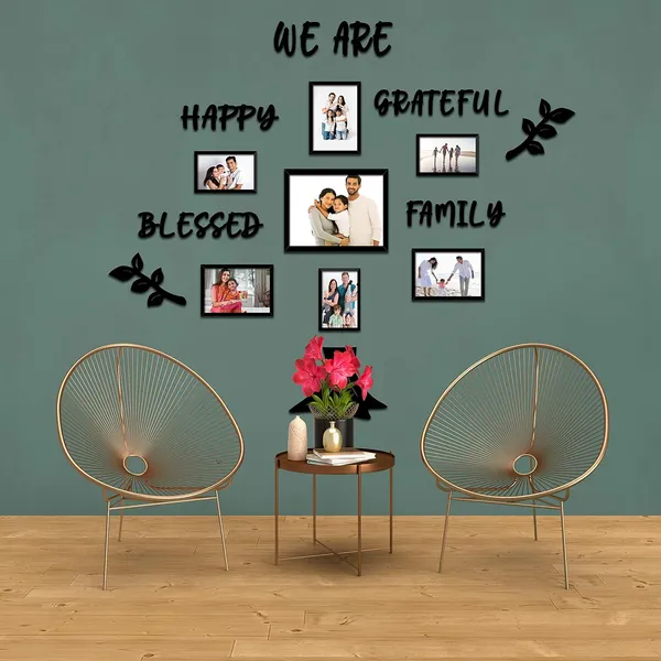 Black_Family_Tree_Photo_Frame_Set_Of_7_Individual_Wall_Collage_Photo_Frame_With_Mdf_Plaque_-_2_Leaf,1_Trunk_And_Text_Cut_Out_For_Living_Room,_Decorative_|_Customizable