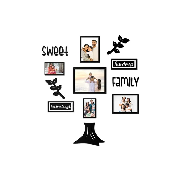 Black_Family_Tree_Photo_Frame_Set_Of_7_Individual_Wall_Collage_Photo_Frame_With_Mdf_Plaque_-_2_Leaf,1_Trunk_And_Text_Cut_Out_For_Living_Room,_Decorative_|_Customizable