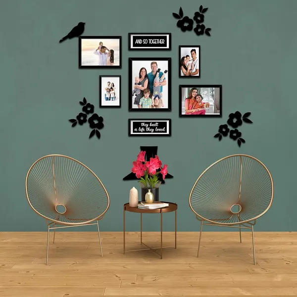 Black_Family_Tree_Photo_Frame_Set_Of_7_Individual_Wall_Collage_Photo_Frame_With_Mdf_Plaque_-_3_Flowers,1_Trunk_And_1_Bird_For_Living_Room,_Decorative_|_Customizable