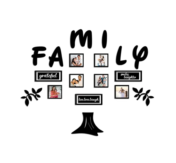 Black_Family_Tree_Photo_Frame_Set_Of_8_Individual_Wall_Collage_Photo_Frame_With_Mdf_Plaque_-_2_Leaf,1_Trunk_Text_Cut_Out_For_Living_Room,_Decorative_|_Customizable