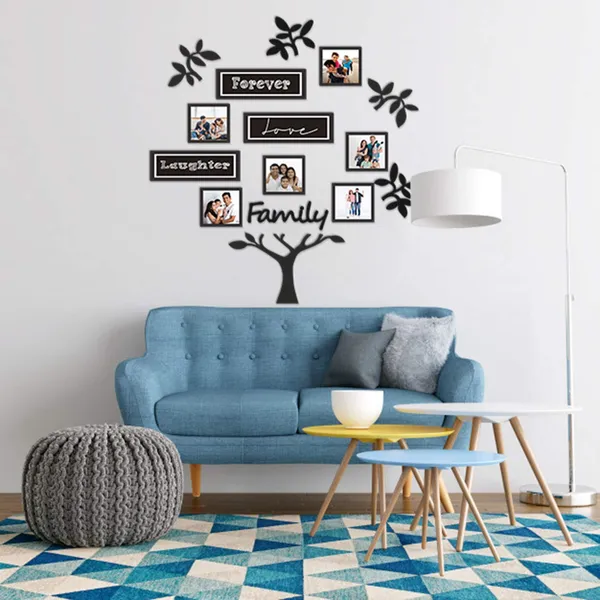 Black_Family_Tree_Photo_Frame_Set_Of_9_Individual_Wall_Collage_Photo_Frame_With_Mdf_Plaque_-_4_Leaf,1_Trunk,1_Family_For_Living_Room,_Decorative_|_Customizable