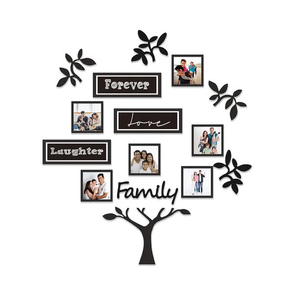 Black_Family_Tree_Photo_Frame_Set_Of_9_Individual_Wall_Collage_Photo_Frame_With_Mdf_Plaque_-_4_Leaf,1_Trunk,1_Family_For_Living_Room,_Decorative_|_Customizable