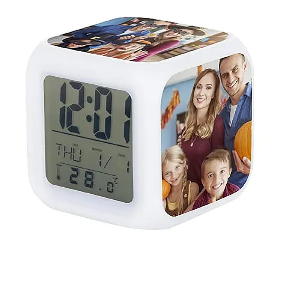 White_Personalized/Customized_Color_Changing_Led_Photo_Clock_For_Bedroom,_Table_(Multicolor)_-_Personalized_Led_Clock_-_Color_Changing_Led_Alarm_-_Custom_Clock_-_Add_Your_Own_Photo,_Logo_&_Text_|_Customizable