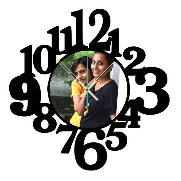 Black_Personalized_Photo_Wall_Clock_??_Custom_Mdf_Wooden_Clock_-_Design_06_|_Customizable