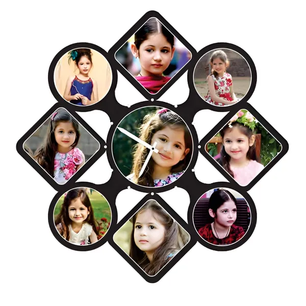 Black_Personalized_Photo_Wall_Clock_??_Custom_Mdf_Wooden_Clock_-_Design_08_|_Customizable