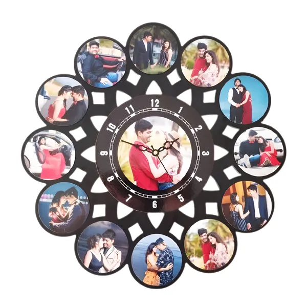 Black_Personalized_Photo_Wall_Clock_??_Custom_Mdf_Wooden_Clock_-_Design_10_|_Customizable