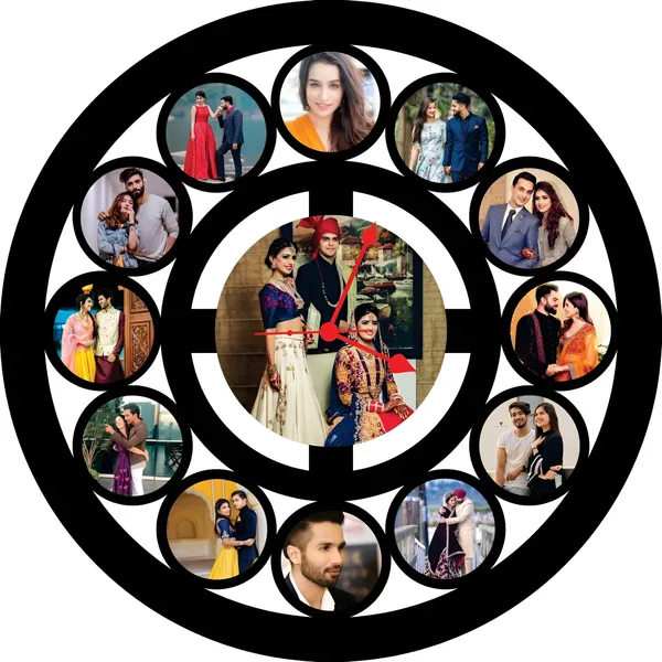 Black_Personalized_Photo_Wall_Clock_??_Custom_Mdf_Wooden_Clock_-_Design_11_|_Customizable