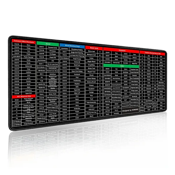 Black_Windows_&_Office_Keyboard_Shortcuts_Desk_Mat_|_Excel_Shortcuts_Mousepad_|_Gaming_Mouse_Pad_Extended_Size_(800Mm_X_300Mm_X_2Mm)_Stitched_Edges_|_Non-Slip_Rubber_Base|_|_Customizable