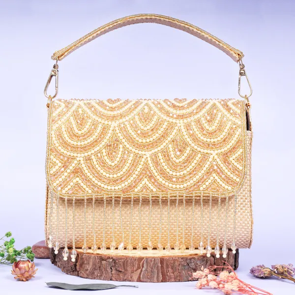 OSTY_VELMI_Bridal_Clutch_with_Pearl_Arch_Embroidery,_Beaded_Tassels_&_Dual_Handle_Option_|_Jute_Back_Finish