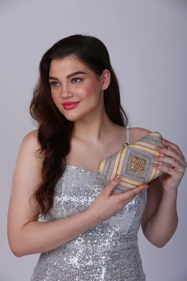 OSTY_AMOLYA_Handcrafted_Chevron_Zari_&_Pearl_Embroidered_Bridal_Clutch_|_Dual_Carry_–_Handle_&_Sling_|_Festive_Luxury_Purse
