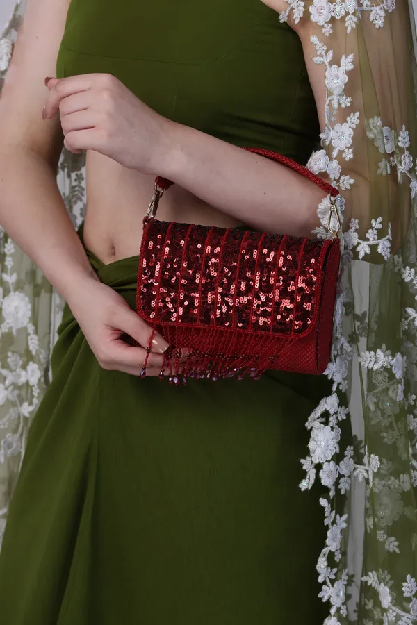OSTY_MERZA_Handcrafted_Sequin_&_Zari_Bridal_Clutch_Bag_with_Handle_&_Chain_–_Luxury_Festive_Sling_for_Women_