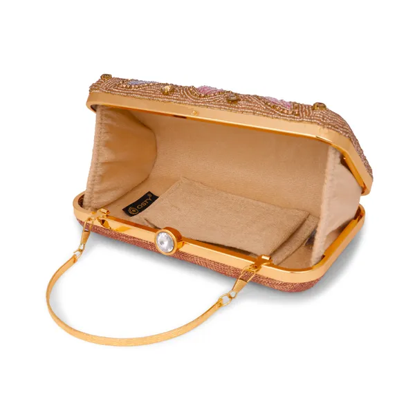 OSTY_IVIRAA_Premium_Multicolor_Hand_Zari_Embroidered_Clutch_|_Crystal_Clasp_|_Gold_Handle_&_Sling_Chain_|_Bridal_Party_Purse