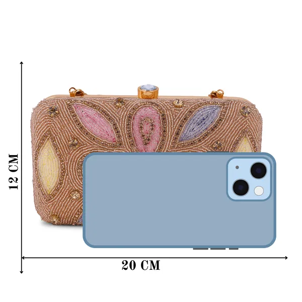 OSTY_IVIRAA_Premium_Multicolor_Hand_Zari_Embroidered_Clutch_|_Crystal_Clasp_|_Gold_Handle_&_Sling_Chain_|_Bridal_Party_Purse